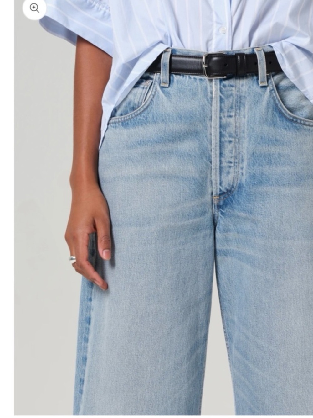 Citizens of Humanity Ayla Baggy Cuffed Crop Wide Leg Jeans Gemini Light Blue 28 - Picture 4 of 14
